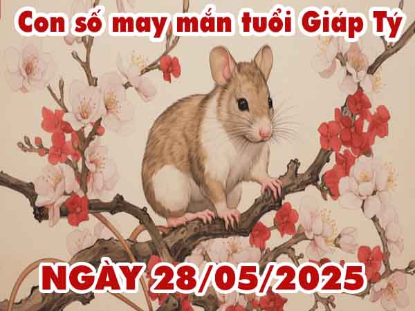 Bộ số tài lộc tuổi Giáp Tý ngày 28/5/2025 thứ 4 hôm nay