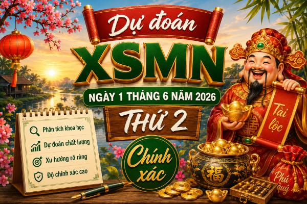 Dự đoán XSMN ngày 1 tháng 6 năm 2026 thứ 2 chính xác