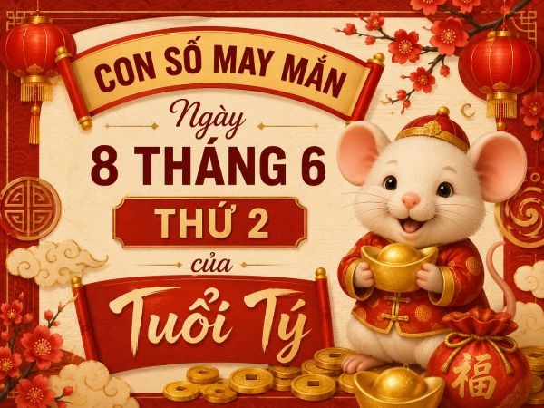 Con số may mắn ngày 8 tháng 6 thứ 2 của tuổi Tý