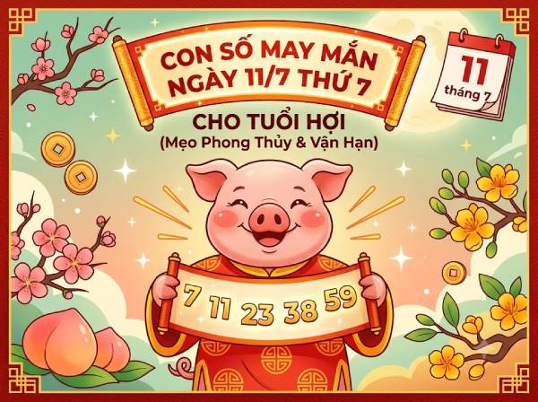 Con số may mắn ngày 11 tháng 7 thứ 7 của tuổi Hợi